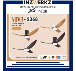 Bestar Vito-3 Estilo 3 Blades Ceiling Fan 40" / 50"